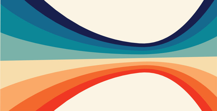 retro style abstract colorful background with wave