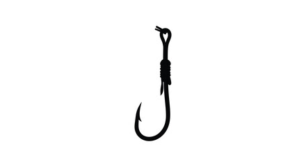 fishing hook with rope knot silhouette high quality professional detailed modern © Kuntol02