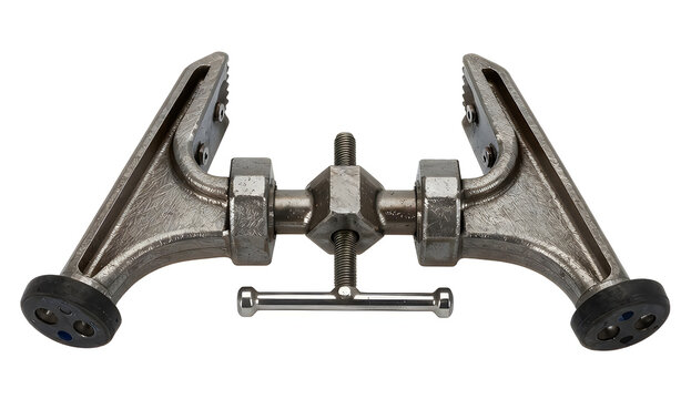 Metal pipe clamp on white