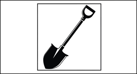 shovel silhouette on white background high quality professional detailed modern elegant © Kuntol02