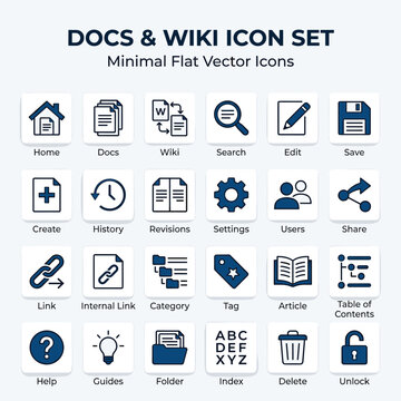 Docs Wiki Icon Set With Home With Search