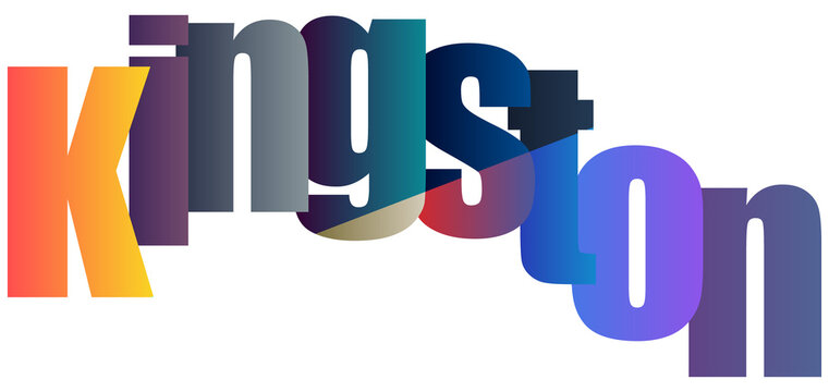 Colorful Gradient Text Design Featuring Kingston Letters Style
