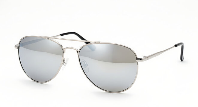 Shield Sport Sunglasses with Smoke Mirror Lens Isolated on White Background, Modern Sport Sunglasses with Aerodynamic Wraparound Frame