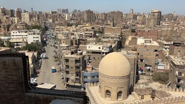 A view of the historic Madrasa of Sarghatmish in Cairo, the capital of Egypt. It was built during the Mamluk period.