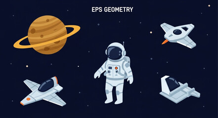 Astronaut in Space with Spacecraft. © Viva