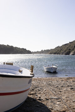boat on sea in Cadaques, Spain