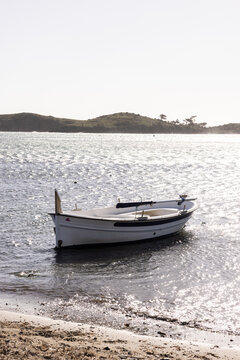 boat on sea in Cadaques, Spain