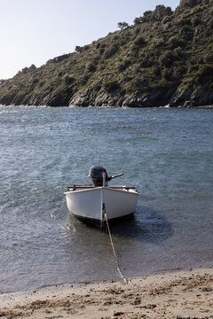 boat on sea in Cadaques, Spain