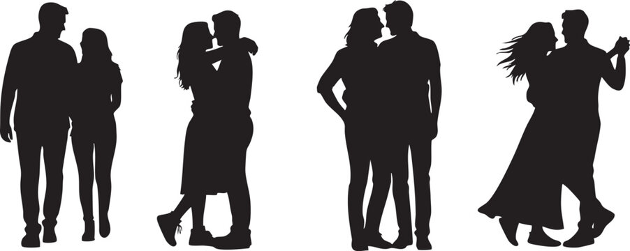 Silhouetted couples a collection of romantic poses and intimate moments