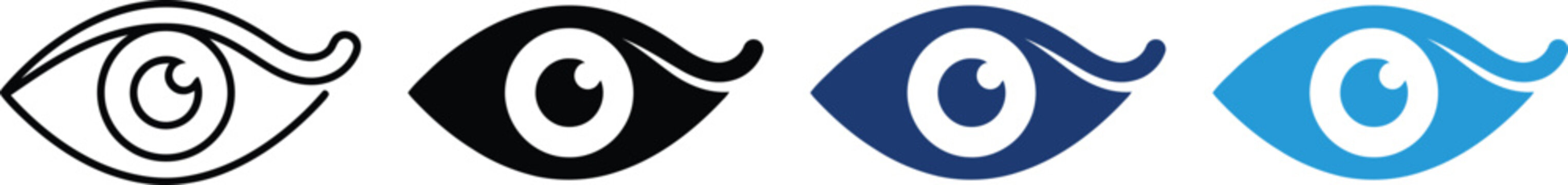 Nazar amulet variations black blue and outline designs