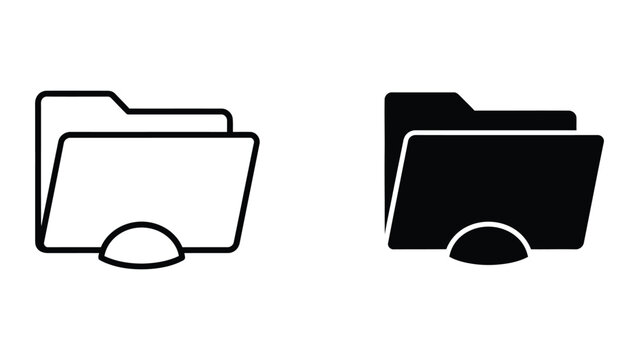 Simple folder icon with computer monitor inside