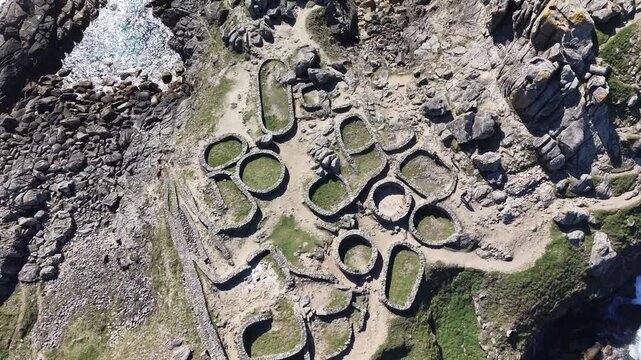 Castro de baro&ntilde;a, an iron age hillfort, overlooking the atlantic ocean in galicia, spain