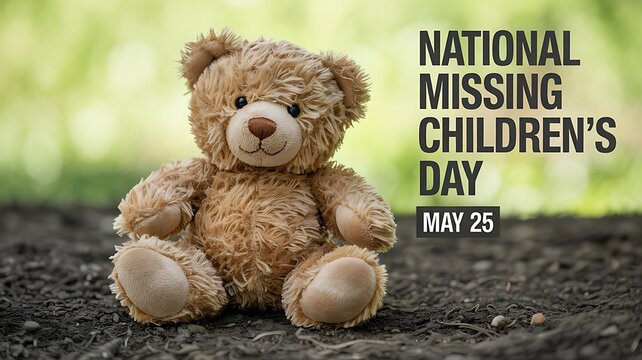 Sad teddy bear for national missing children's day