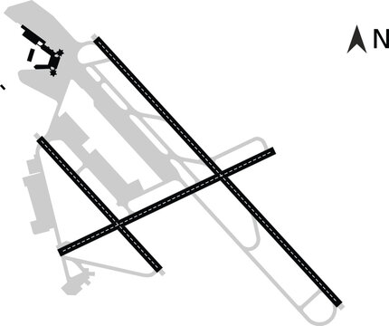 Cologne Bonn International Airport CGN EDDK Map Layout Diagram Blank Vector Illustration


