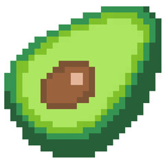 Obraz premium Avocado pixel illustration 