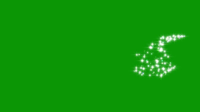 4K luxury white glitter sparkles line trail, magical fairy dust path with twinkling star particles, glowing pixie dust shimmer, elegant Christmas sparkle transition, green screen overlay