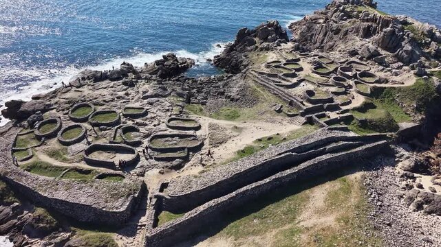 Castro de baro&ntilde;a, an iron age hillfort, overlooking the atlantic ocean in galicia, spain