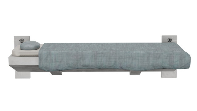 3d rendering prison wall bed.