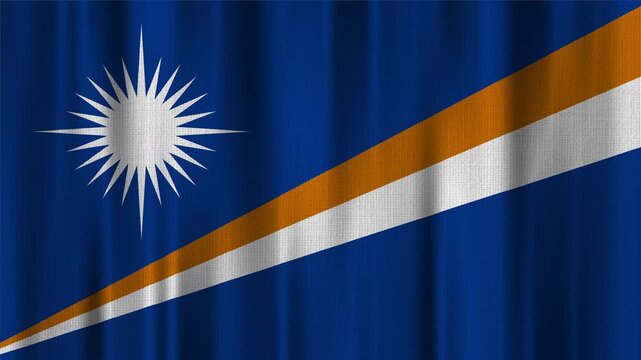  Marshall Islands Flag Animation With Fabric Texture