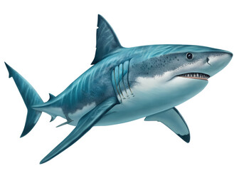 Obraz premium Great white shark isolated on transparent background