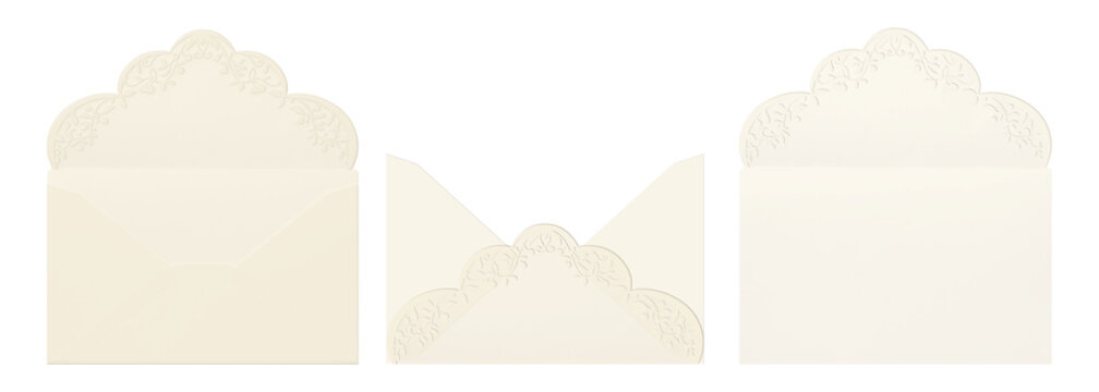 Vintage Translucent Envelope Set Elegant Stationery Mockup 