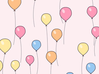 Party Balloons Pattern Festive Birthday Backdrop © iushakovsky