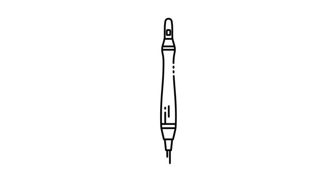 Handheld Tattoo Machine Icon - Professional Tattoo Gun Outline