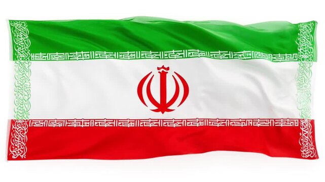 Iran national flag with traditional pattern