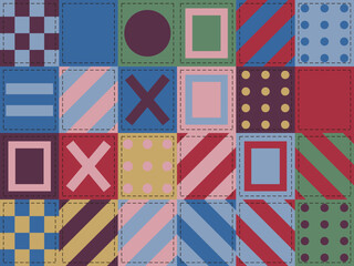 Obraz premium Patchwork Quilt Pattern Folk Craft Background