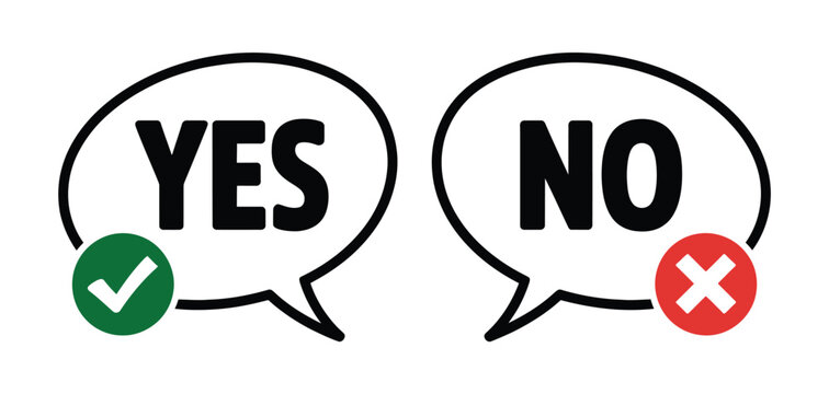 Check mark and cross symbol collection with thumbs up and thumbs down icons representing good and bad feedback, like and dislike response, okay confirmation, rejection status,