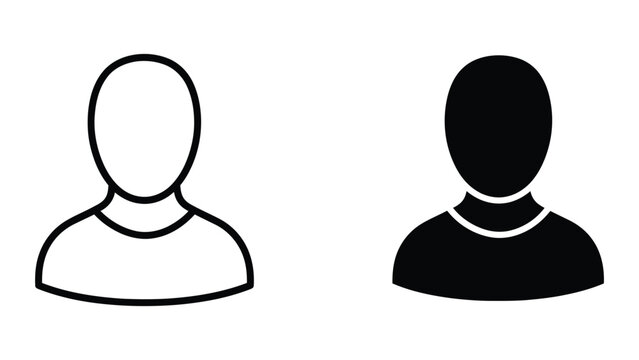 Simple black and white silhouette person icons