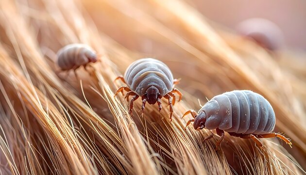 Microscopic parasites on fur