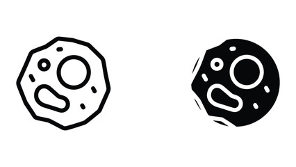 Minimalist moon craters icon in black and white © Jahidul