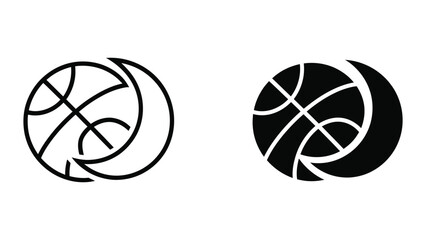 Minimalist basketball with moon phases design © Jahidul