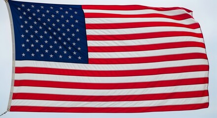 Obraz premium American flag displayed stars and stripes waving with patriotic pride