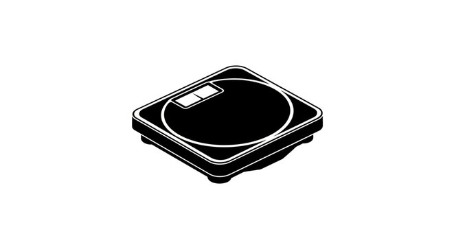 Bathroom scale silhouette on a white background