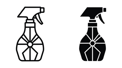Naklejka premium Spray bottles icon with different color designs