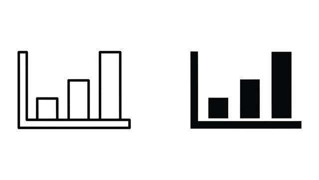 Simple comparison bar chart in black and white vector style