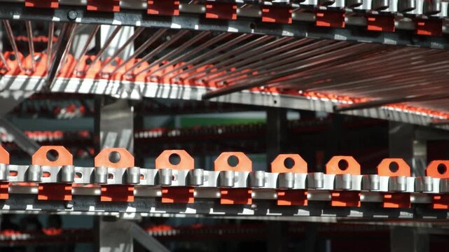 Metal tape bakery belt of automatic conveyor, Tape belt of automatic conveyor. product packaging concept