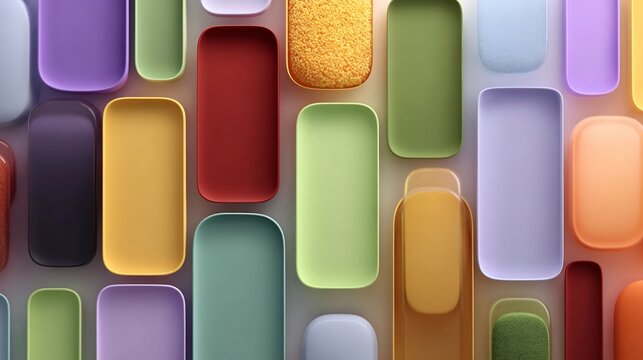 Multicolored Rounded Rectangles Pattern on Gray Background