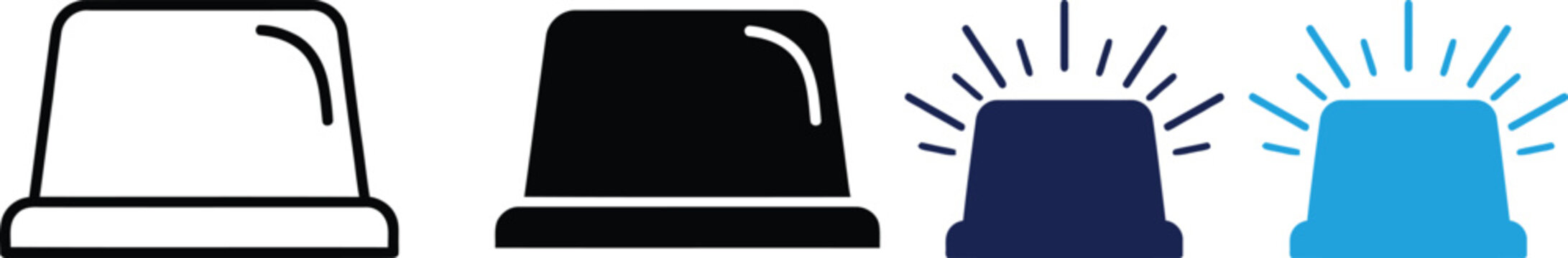 Emergency vehicle light bar vector icons police fire and ambulance signals