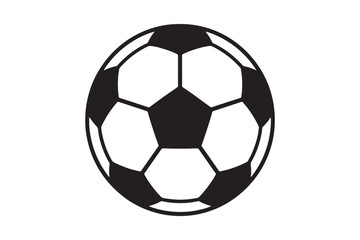 Fototapeta premium Black and white of a soccer ball with hexagonal and pentagonal panels, isolated on white background football