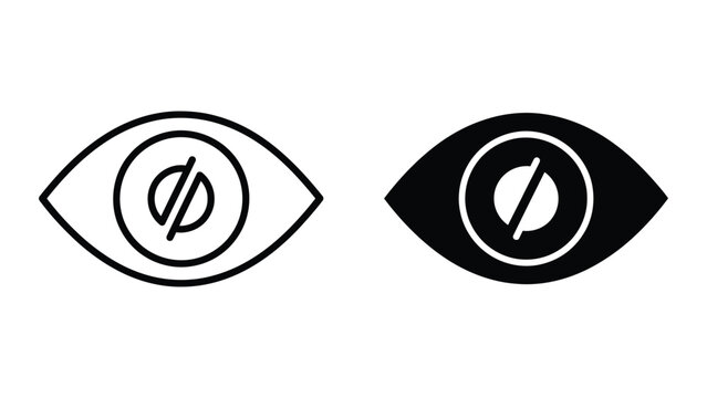 Minimalist eye icon with phi symbol inside