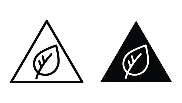Leaf inside triangle warning sign icon