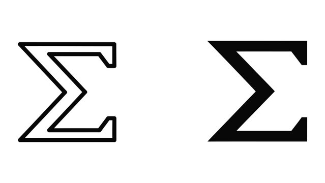 Black and white stylized sigma symbol with thick outline