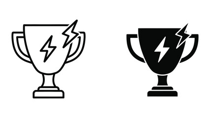 Electric trophy cup with lightning bolt icon design © Jahidul