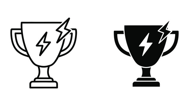 Electric trophy cup with lightning bolt icon design