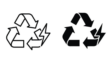 Obraz premium Recycling symbol and modern recycling logo comparison