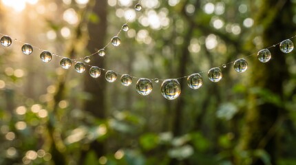 Naklejka premium Macro Dew Crystal Forest