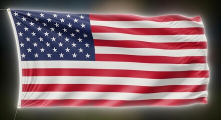 Fototapeta premium Waving american flag a symbol of freedom and national pride